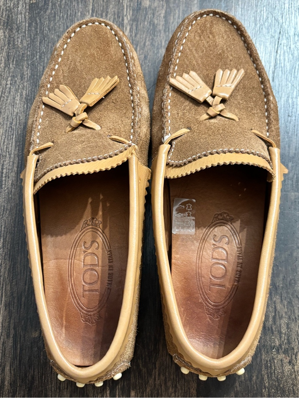TOD'S Women’s Tan Suede Tassel Loafers